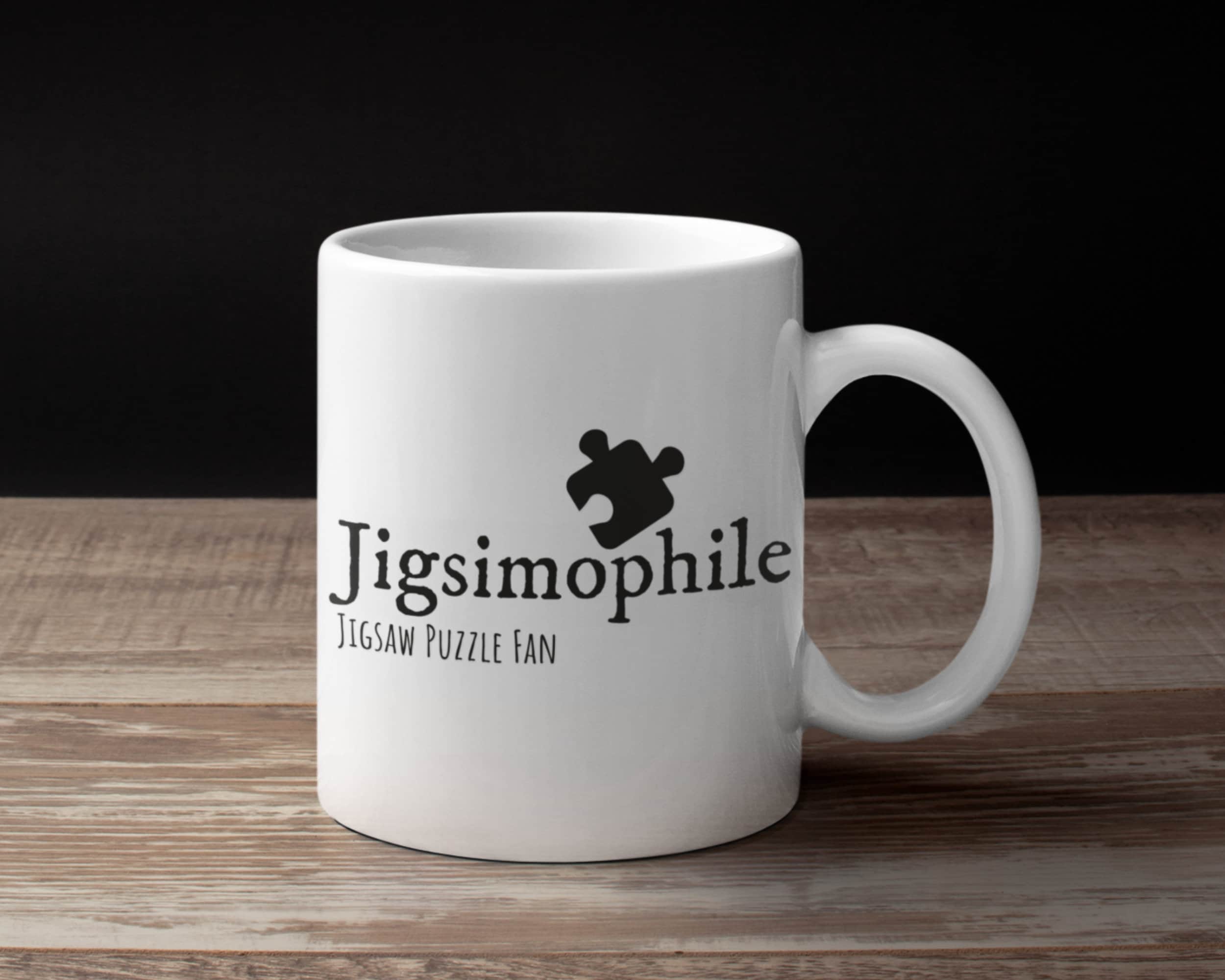 Jigsaw Puzzle Mug Jigsimophile, Funny Nerdy Word for Jigsaw Puzzle Addict. Cute Gift for Jigsaw