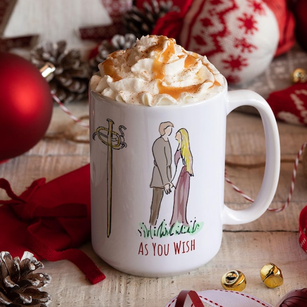 Princess Bride Mug: Hand-Illustrated 80s Movie Nostalgia Romantic Christmas Gift For Her