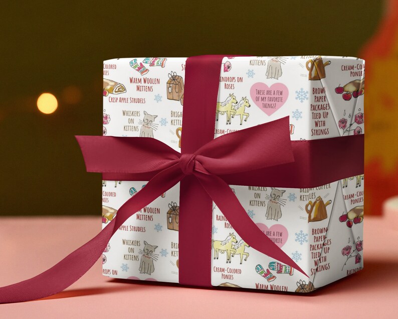 My Favorite Things Wrapping Paper Cute Hygge Christmas the Etsy