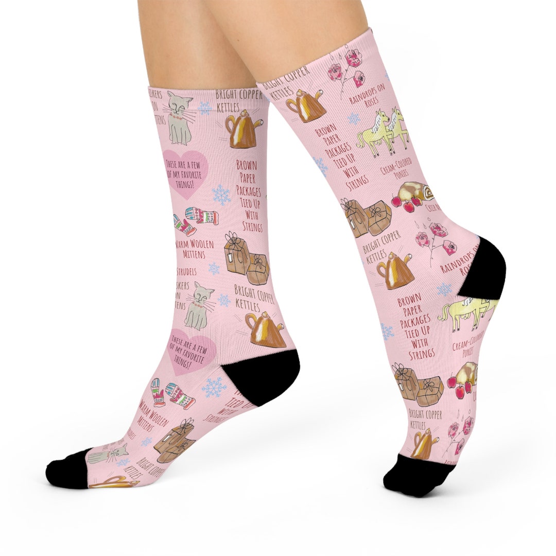 Things Socks My Favorite Things Socks: Sound of Music Hand-illustrated Cushioned ...