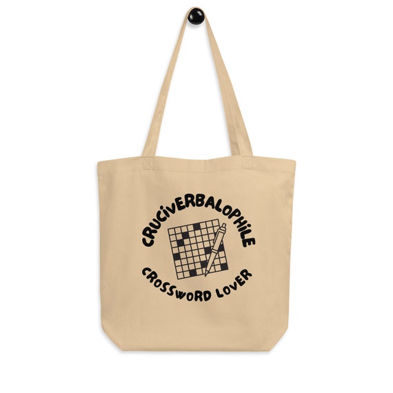 Crossword Puzzle Tote Bag Cruciverbalophile Cute Word Puzzle Etsy