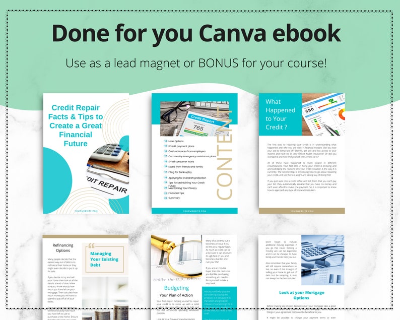Ebook Credit Repair Facts and Tips Credit Canva Template - Etsy