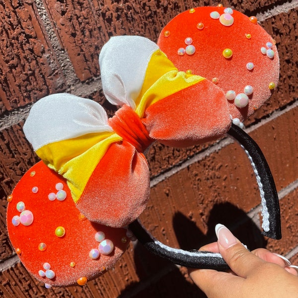Candy Corn Minnie Mouse Ears/ READY TO SHIP