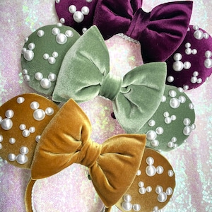 Pearl Velvet Minnie Ears/ Velvet Minnie Ears