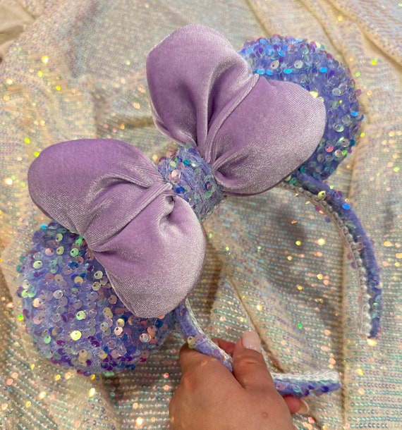 Lavender Sequins Minnie Ears - Etsy display picture 1