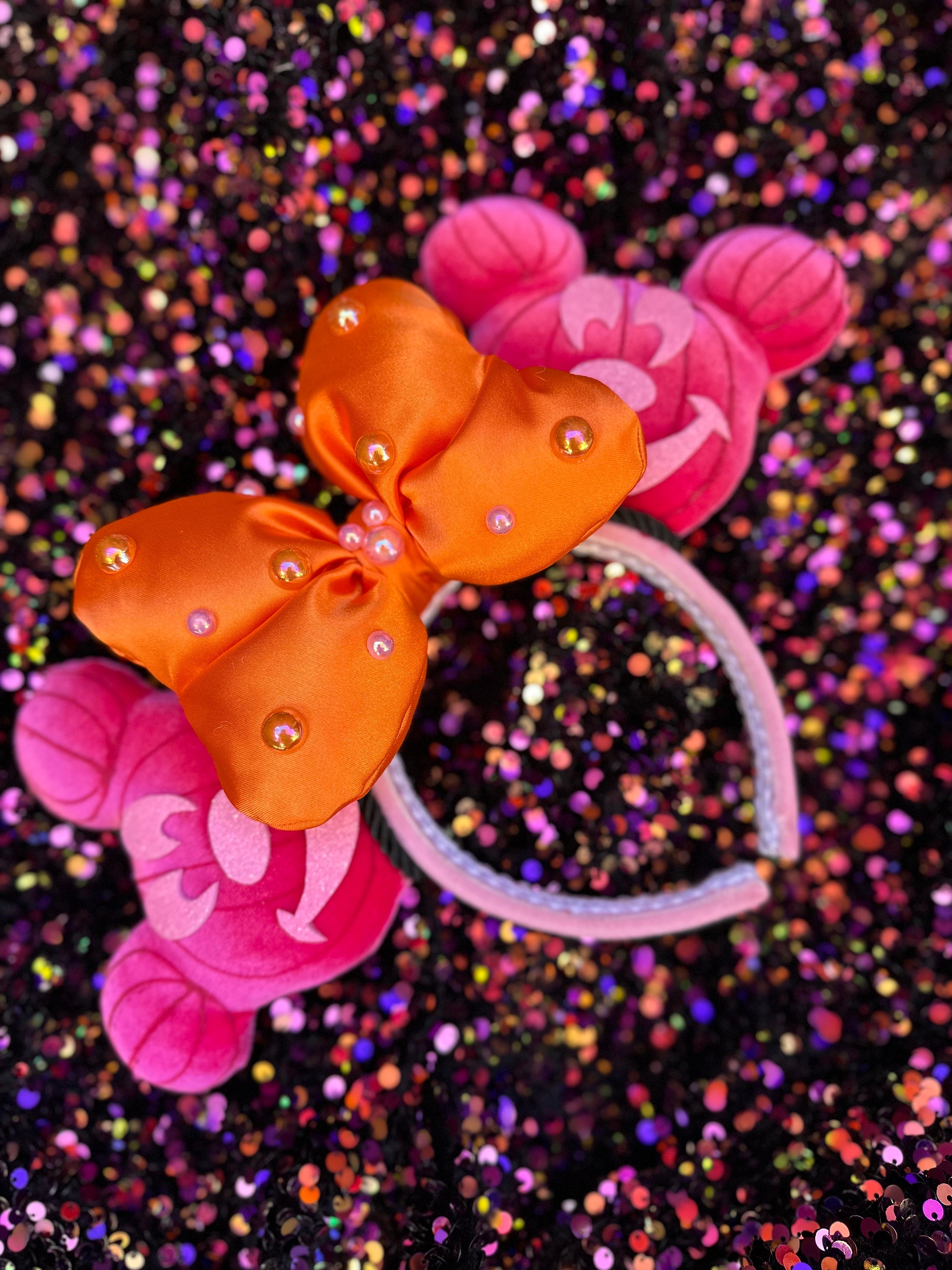 Pink Pumpkin Minnie Ears