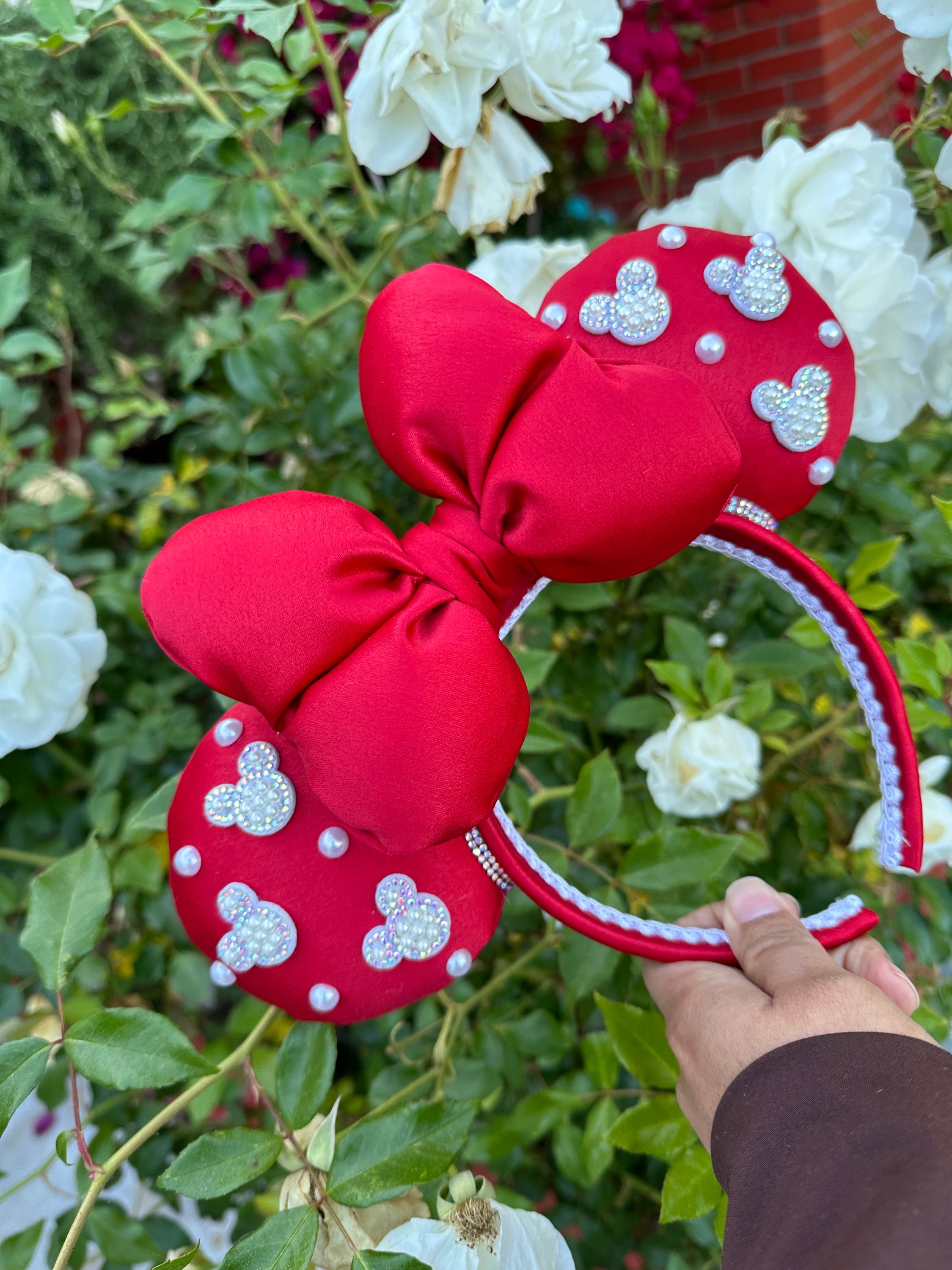 Red Satin Minnie Ears - Etsy