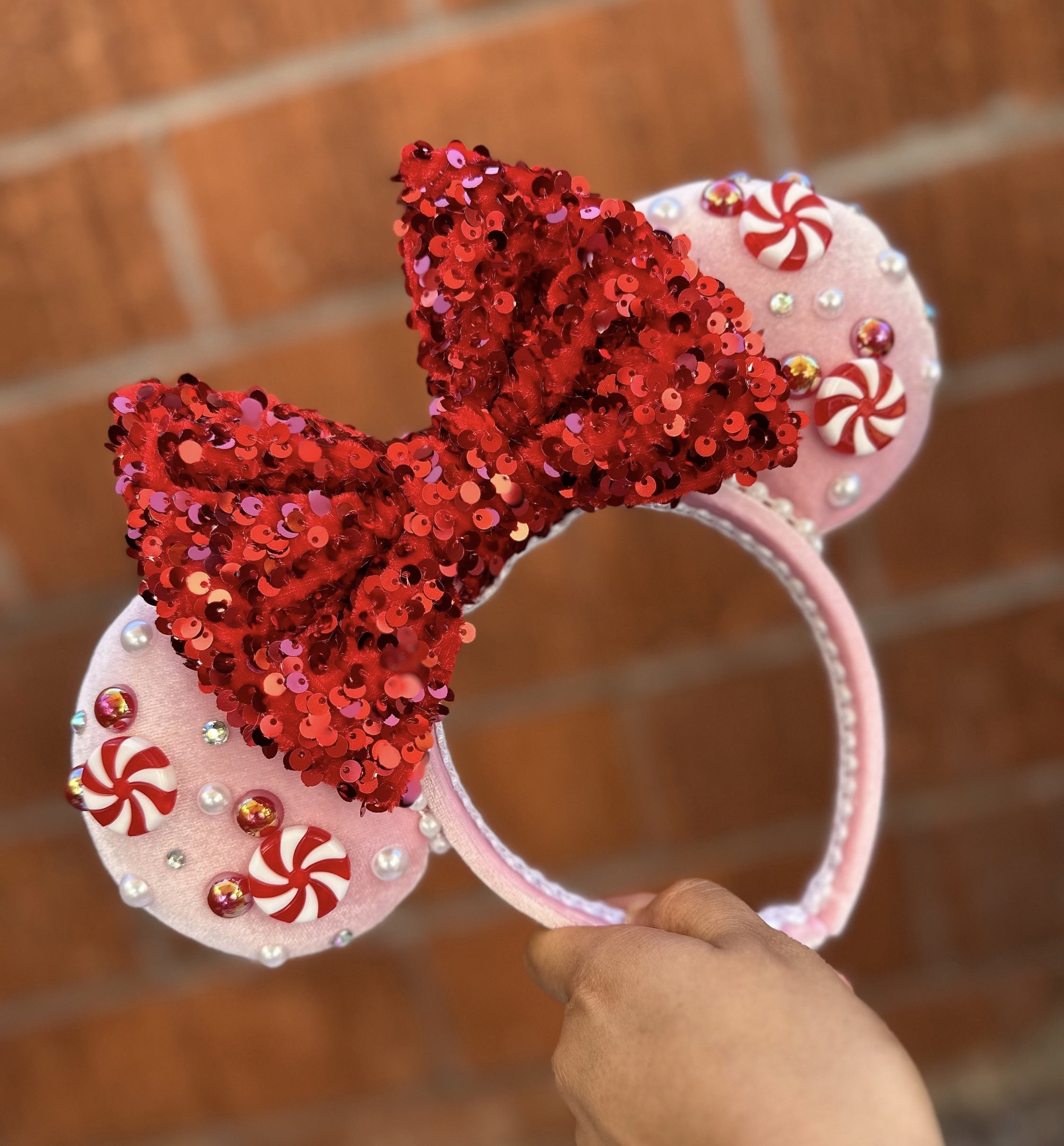 Christmas Peppermint Minnie Ears - Etsy display picture 2