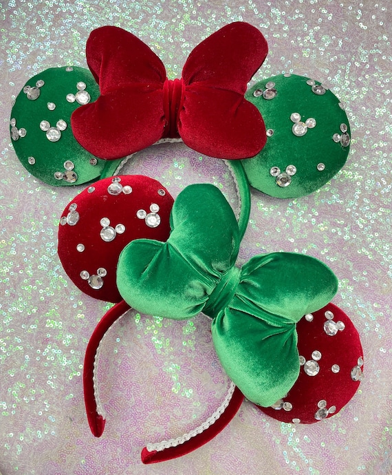 Christmas Rhinestone Minnie Ears