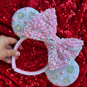 Rhinestone Hearts Minnie Ears