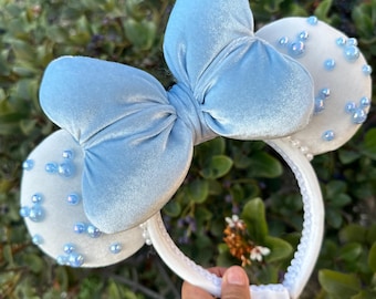 Baby Blue  Pearls Minnie Ears