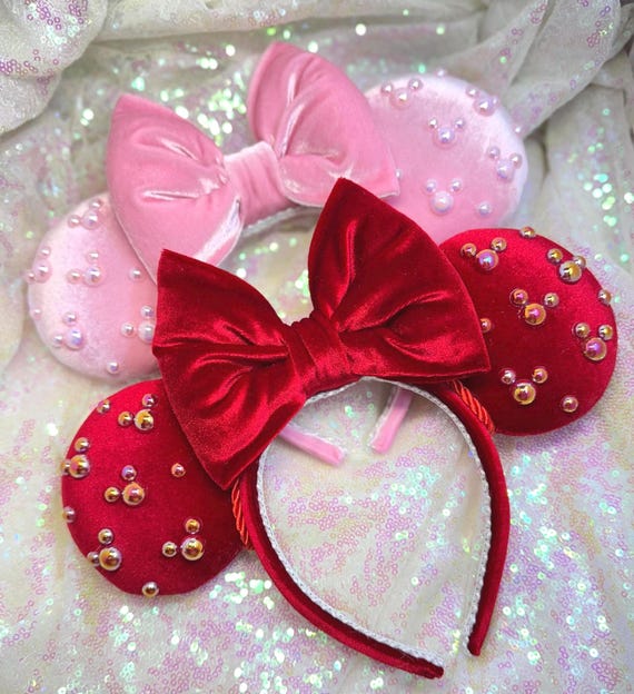 Pink Polka Dot Bow Headband with Pearl Accent Pearl Accent Plush Makeup Headband For Kids at Bahrain | Styli main image 3