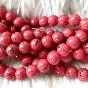 Contas de vidro Bubblelicious vermelho-escuro de 10 mm, contas soltas redondas, pulseiras, artesanato para fabricação de joias ou projetos &quot;faça você mesmo&quot;.