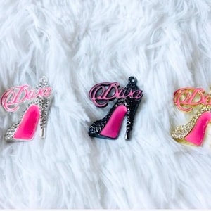 Strass Diva rosa Boden Stilettos Heels Charme - Boujie Bling Heels Charms - High Heels Charms - verschiedene Farben erhältlich