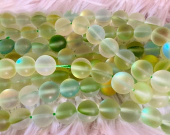 10 mm groene matte matte kralen-acryl ronde kralen, zachte doorschijnende afwerking, benodigdheden voor het maken van sieraden, doe-het-zelf armbandkralen