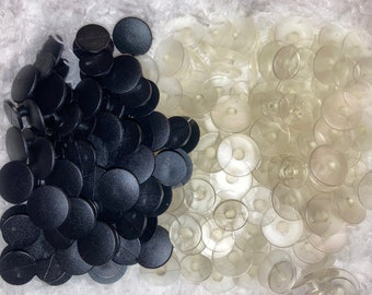 Black or Transparent Buckle Plastic  Buttons for Creating Shoe Charms-Craft Project