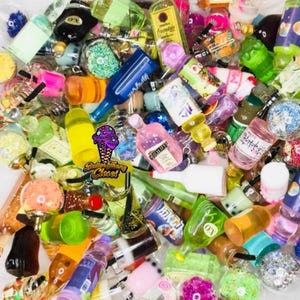 Miniature Mixed Imitation Coloful Cocktail Resin Bottle Charms - Wine Bottle Drink Bottle Cup Model DIY Embellishments