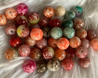 10 mm meerkleurige ronde kralen - glanzende acrylkralen - glasachtige afwerking - benodigdheden voor het maken van sieraden - DIY armbandkralen