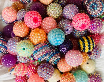 Geassorteerde strassteentjes 15 mm dikke kauwgomkralen voor pennen - acryl kralen met groot gat - DIY kralenstiftbenodigdheden