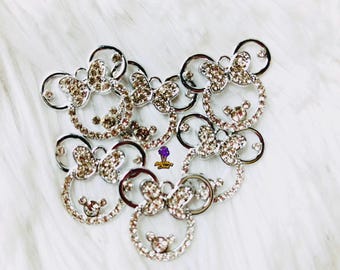 Strass muiskop bedel boog kristallen hanger sieraden maken armband ketting Craft Supply