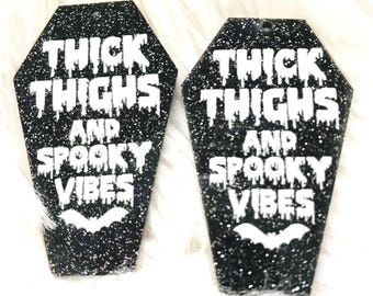 Halloween Tombstone Thick Thighs Resin Planar Charm -Spooky Horror Vibes Earring-Grave Charms
