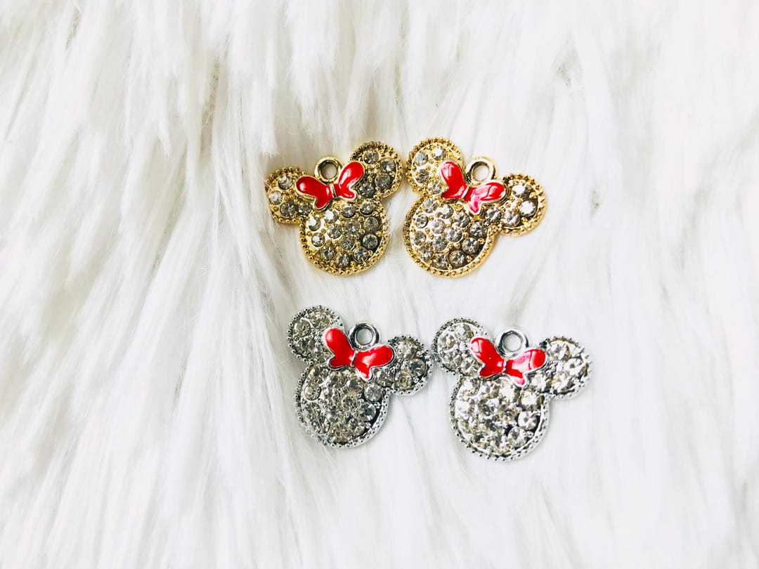 Mouse Rhinestone Rhinestone Mouse Bow Charms-bling Cartoon Pendant for Jewelry Making ...