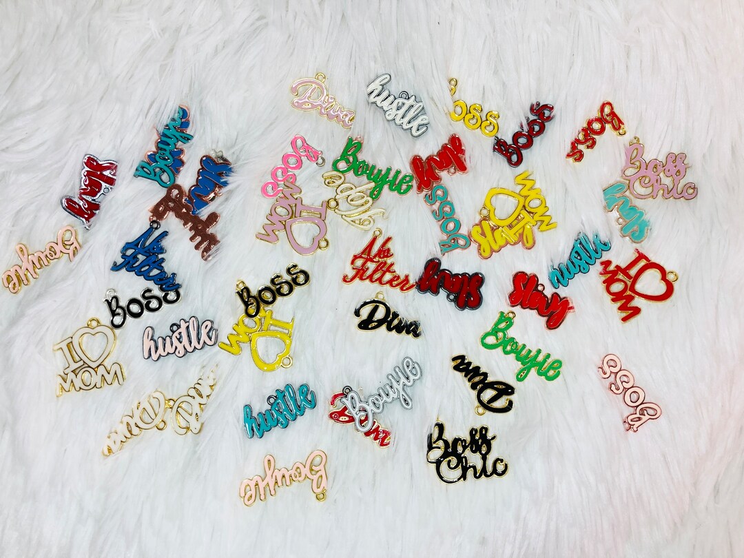 Inspiring and Motivating Phrases, Mixed Color Charm, Wholesale Charms