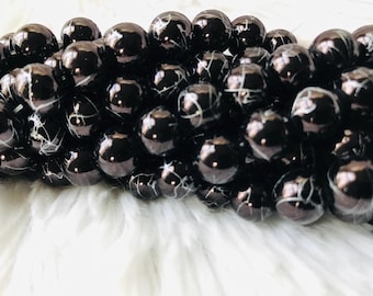 10 mm zwartzilveren spetterkralen-glanzend acryl rond glaskralen, verfspatten armbandkralen, doe-het-zelf sieraden benodigdheden