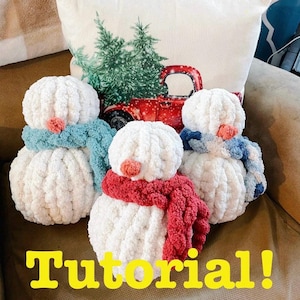 Chunky Knit Snowman Pillow Tutorial