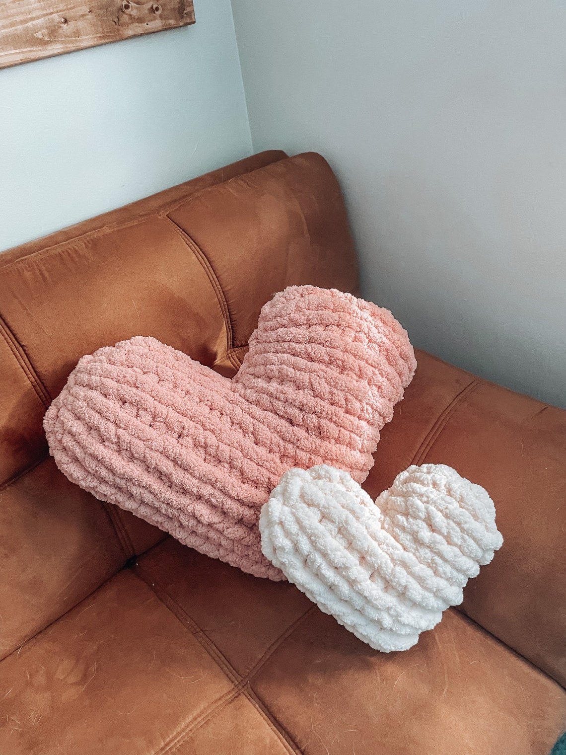 Heart Shaped Pillow Knit Heart Pillow Valentines Day Decor Etsy