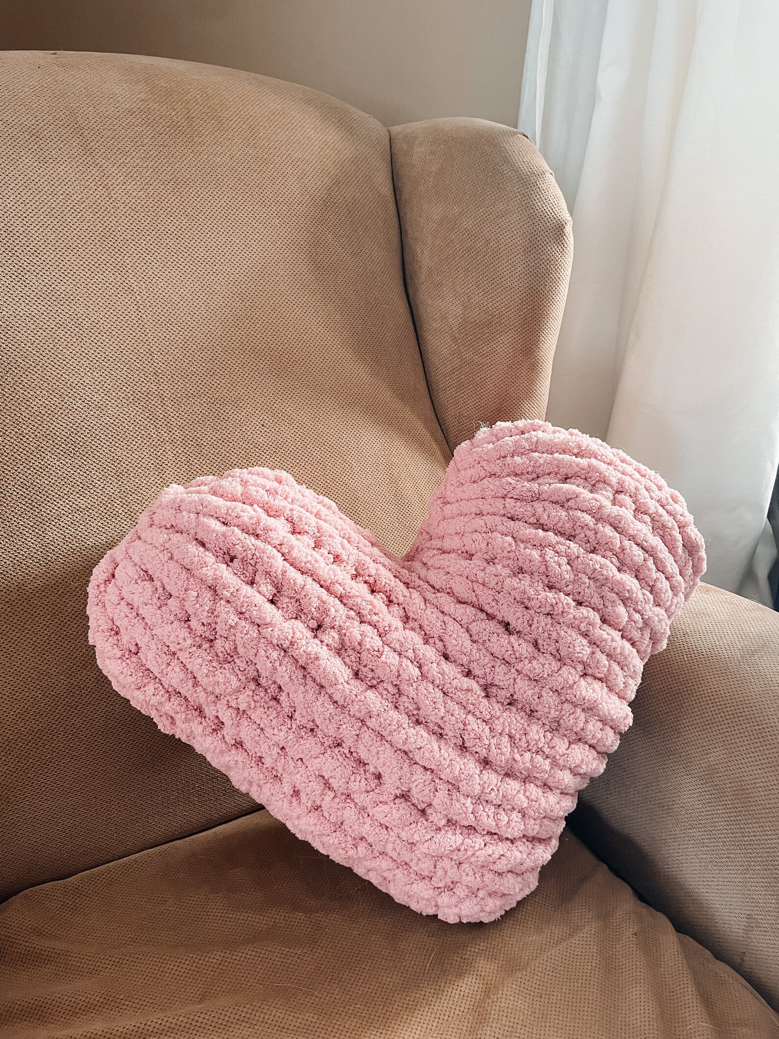 Heart Shaped Pillow Knit Heart Pillow Valentines Day Decor Etsy
