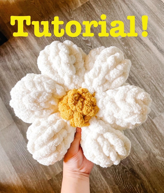 Chunky Knit Daisy Flower Pillow Video Tutorial (digital Download