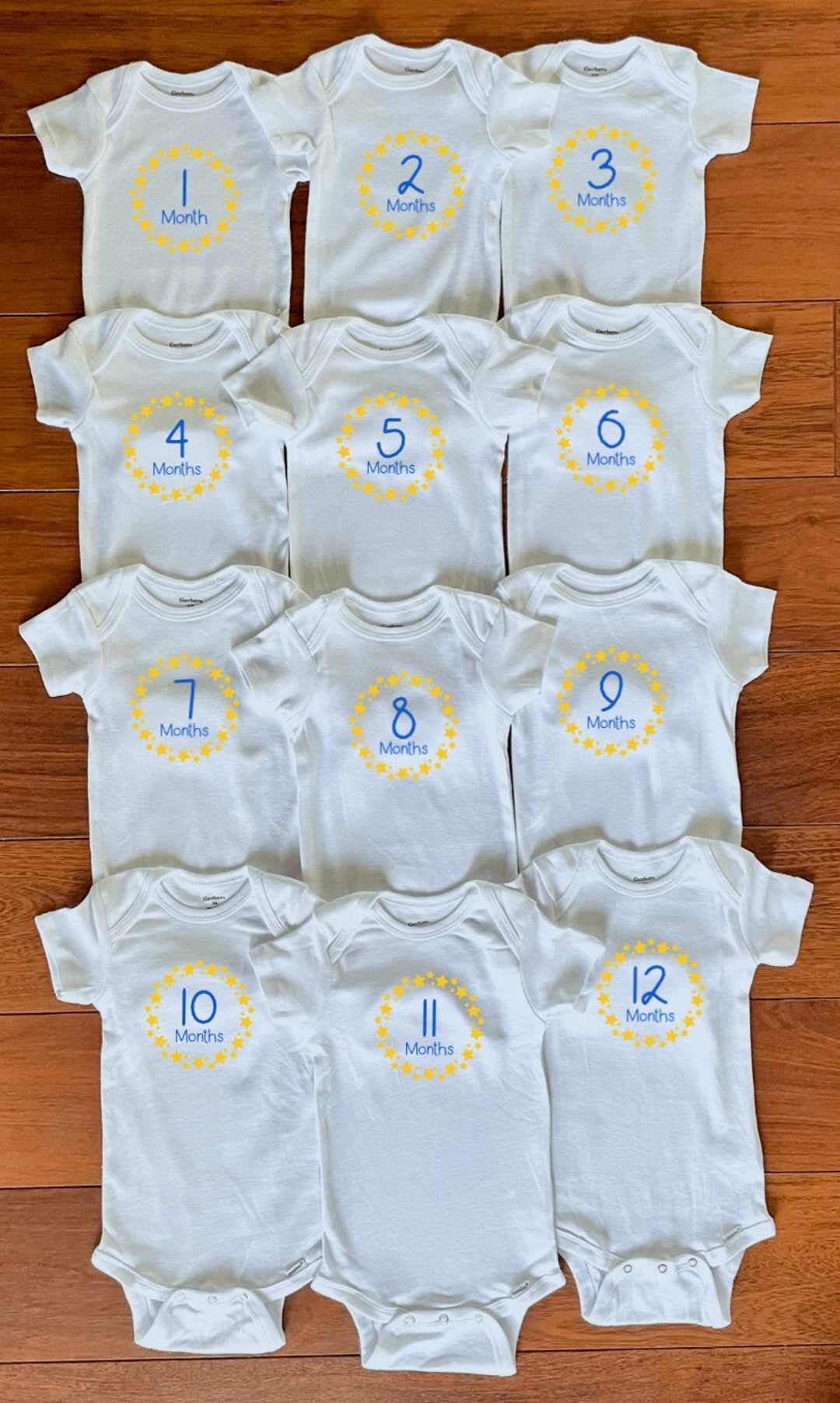 Star Milestone Onesies® Set- FULL SET OF 12 - Baby Photo Outfits - Etsy