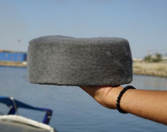 Chechia, African hat,Tunisian Chachia ,Grey Tunisian Woolen Chechia