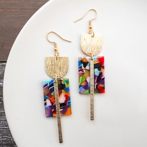 Color Pop Statement Earrings | Eco-Friendly Acetate Earrings | Fun Lightweight Earrings |Colorful & Hypoallergenic |Cute Trendy Gift for her