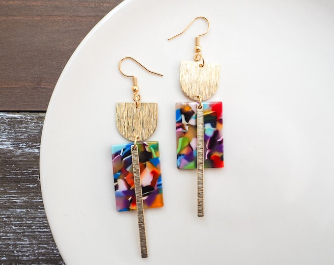 Color Pop Statement Earrings | Eco-Friendly Acetate Earrings | Fun Lightweight Earrings |Colorful & Hypoallergenic |Cute Trendy Gift for her