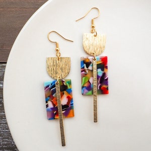 Color Pop Statement Earrings | Eco-Friendly Acetate Earrings | Fun Lightweight Earrings |Colorful & Hypoallergenic |Cute Trendy Gift for her
