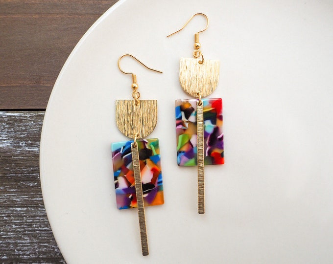 Color Pop Statement Earrings | Eco-Friendly Acetate Earrings | Fun Lightweight Earrings |Colorful & Hypoallergenic |Cute Trendy Gift for her