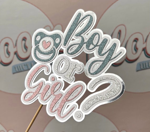Gender Reveal Cake Topper Etsy