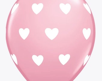 Pink heart latex balloons