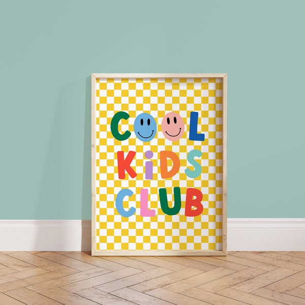 Cool kids club print, cool kids live here, playroom wall art, rainbow kids room, nursery prints, children’s bedroom prints, rainbow bedroom