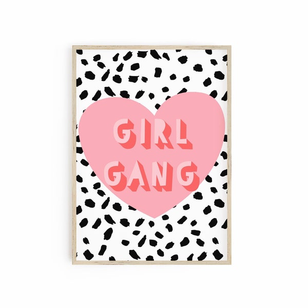 Girl gang print, feminist print, sisters print, girl gang quote, nursery wall art, girl gang poster, pink nursery print, girl gang art