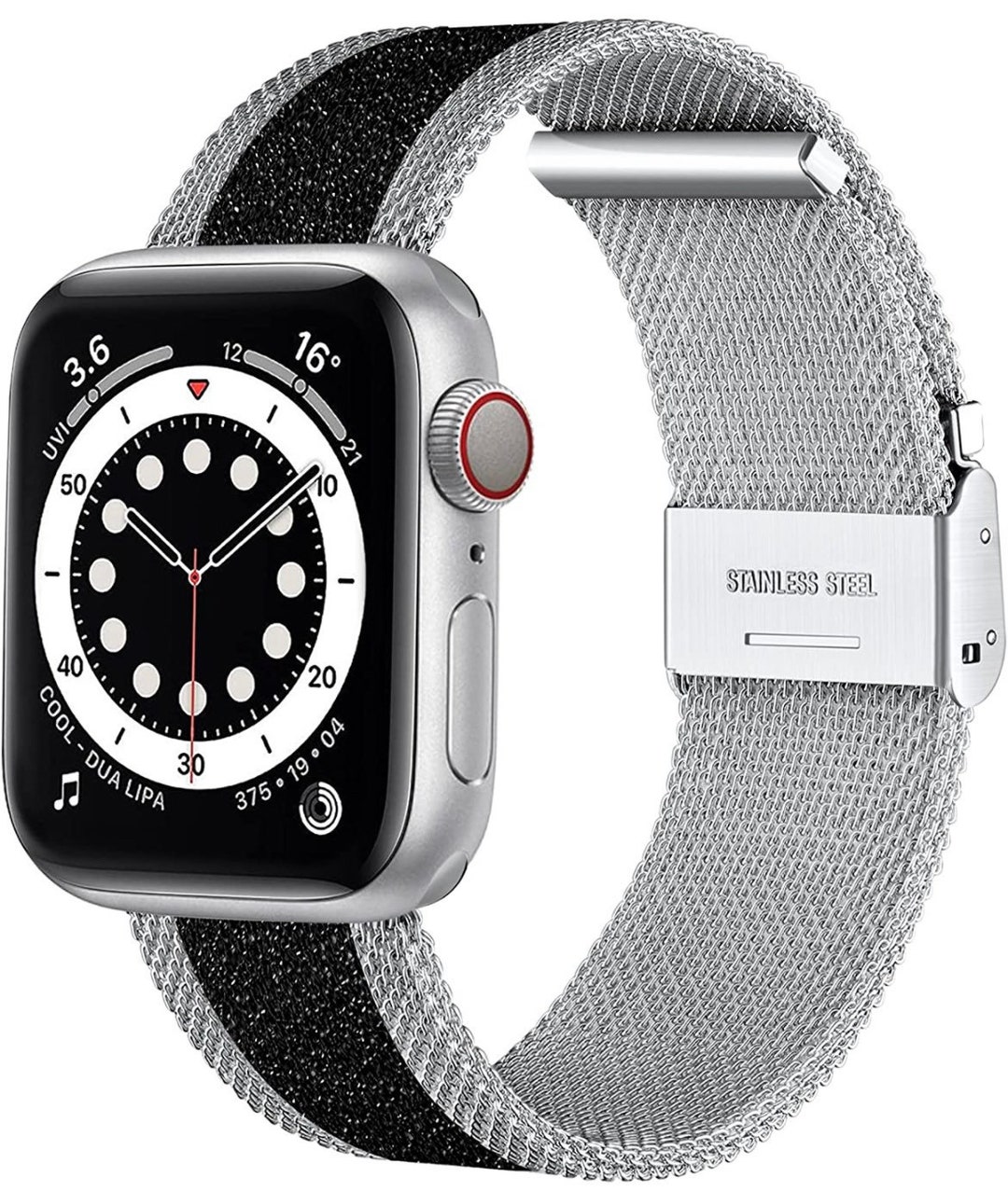 NOUVEAU Métal Nylon Argent Noir Apple Watch Series 7 6 5 4 3 2 1 & SE Bracelet Pour Apple Watch