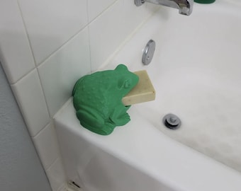 Bullfrog Soap Bar Holder for Bathroom Decor, Frog Shaped Soap Dish, Fun and Functional Soap Saver, Unique Frog Bathroom Accessory