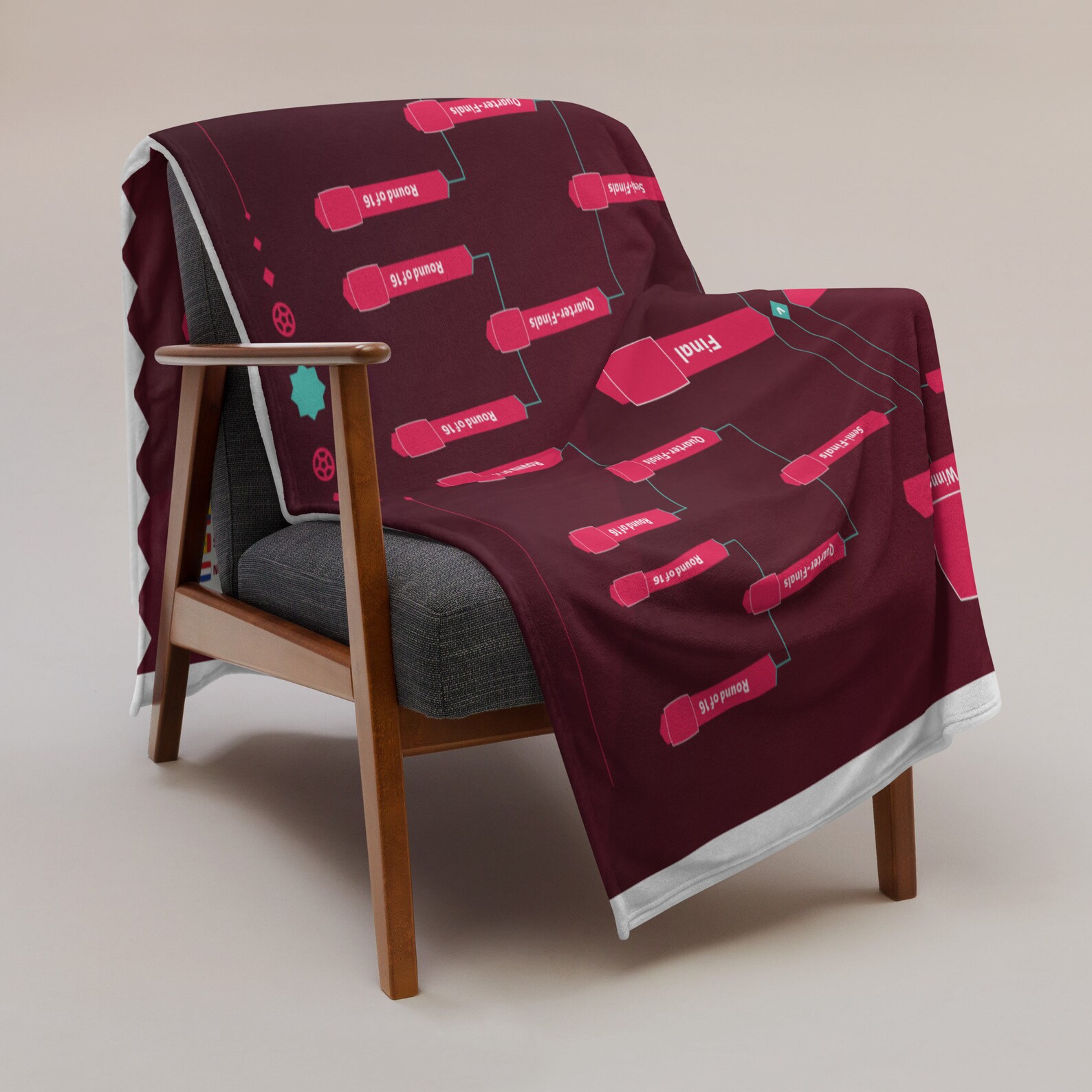 Qatar World Cup 2022 Calendar Blanket Qatar World Cup 2022 Etsy