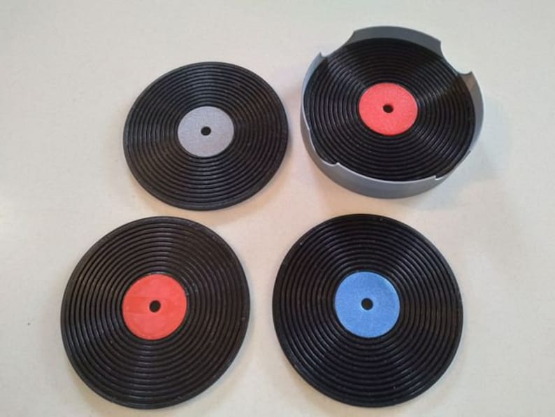 Record Coasters Vinyl Record Coaster Set Drink Coasters Etsy