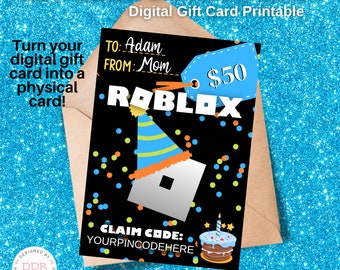 Blox Gift Card Printable, Birthday Gift Card Printable, Birthday gift card, digital gift card, editable, printable