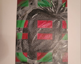 Acrylic strawberry painting