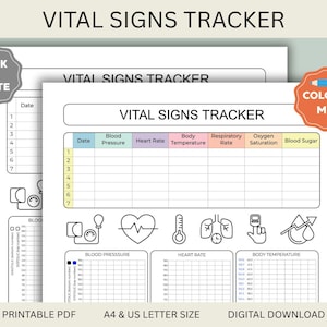 Vital Signs Tracker, Biometrics Data Log, Health Metrics Monitor, Vitals Recorder, Wellness Dashboard, Medical Record Tracker, Body Vitality