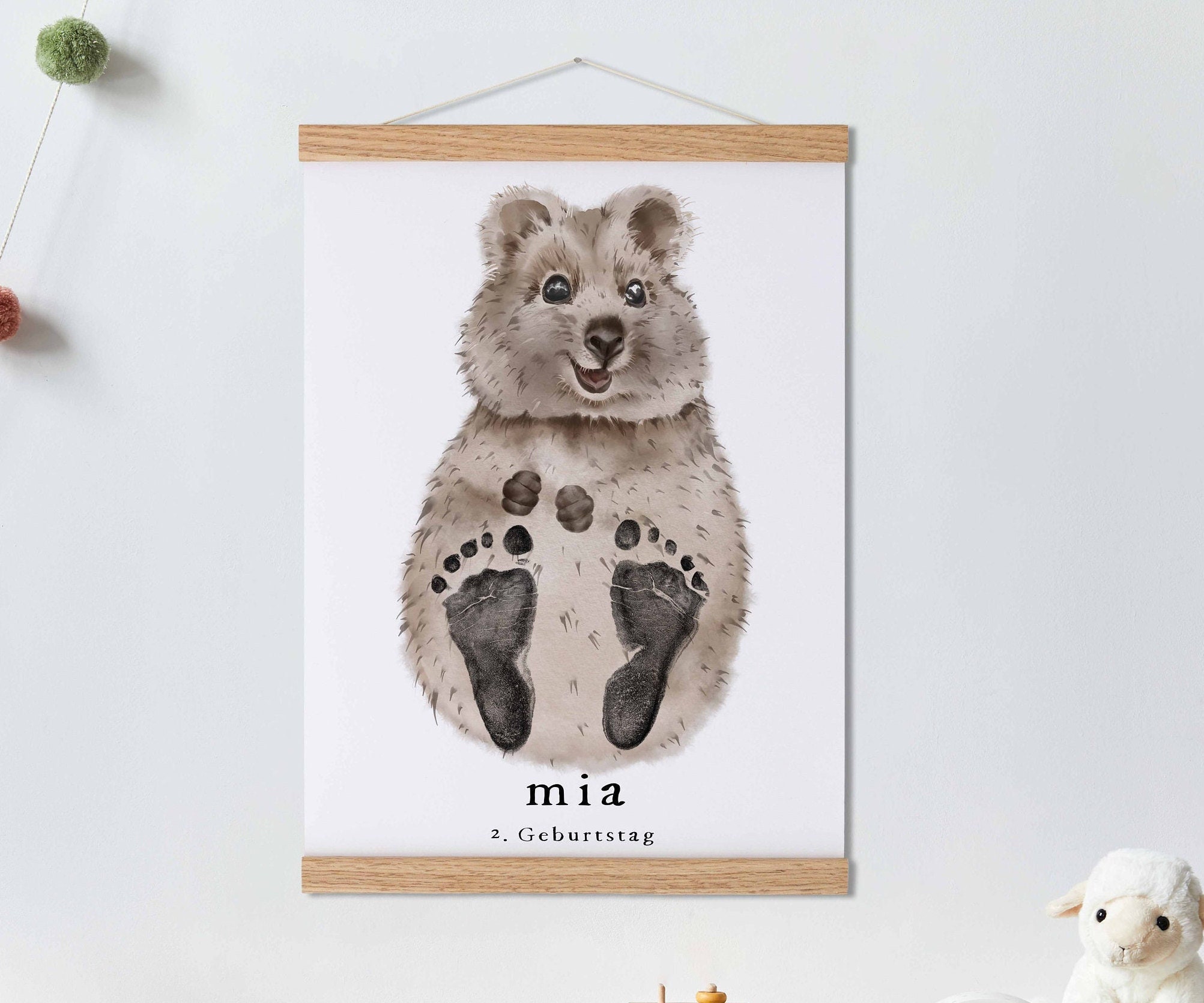 Baby Gift Personalized, Footprint Set, Wall Picture Baby & Children's Room  Animals, Quokka - Etsy